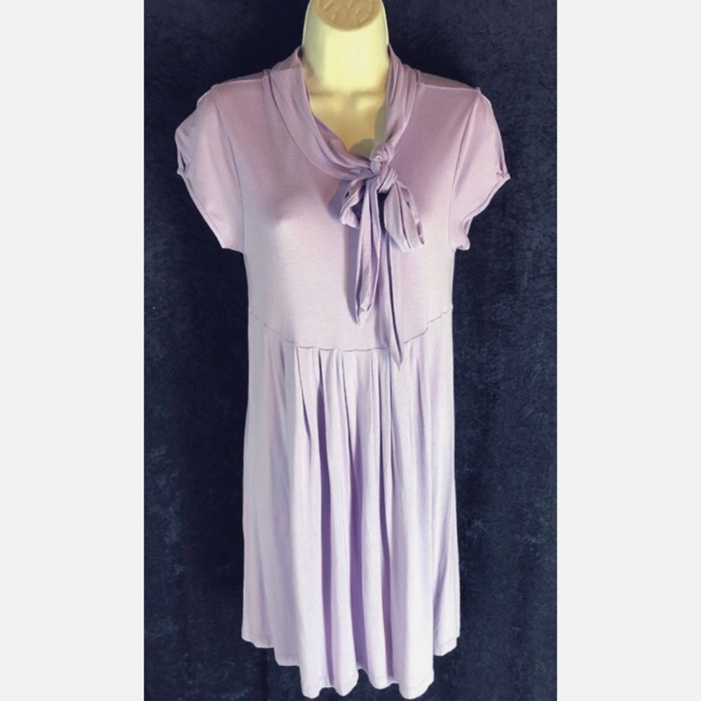 Forever 21 TWENTY ONE dress sz Junior L Stretch Rayon Knit Pleated High Waist